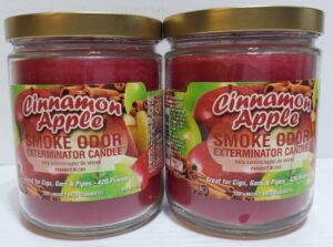 smoke odor exterminator 13oz jar candle, cinnamon apple – pack of 2