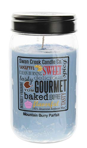 Swan Creek 24 Ounce Soy Wax Candle in Mason Jar 'Mountain Berry Parfait'