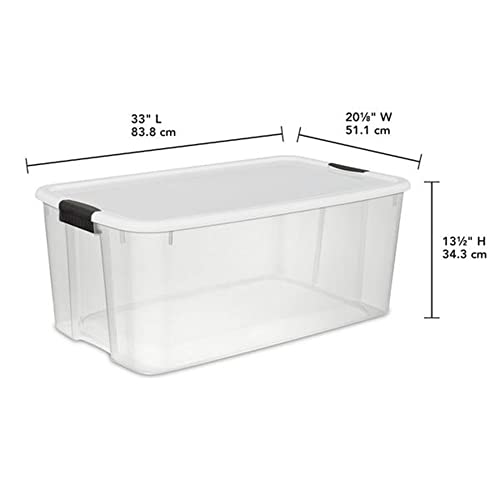 Sterilite 116 Quart Clear Ultra Multipurpose Storage Tote, 4 Pack, and 70 Quart Clear Ultra Multipurpose Storage Tote, 4 Pack for Home Organization