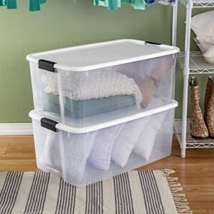 Sterilite 116 Quart Clear Ultra Multipurpose Storage Tote, 4 Pack, and 70 Quart Clear Ultra Multipurpose Storage Tote, 4 Pack for Home Organization