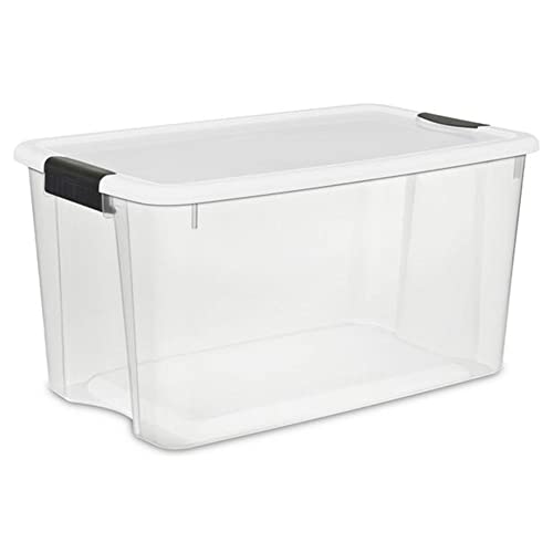 Sterilite 116 Quart Clear Ultra Multipurpose Storage Tote, 4 Pack, and 70 Quart Clear Ultra Multipurpose Storage Tote, 4 Pack for Home Organization