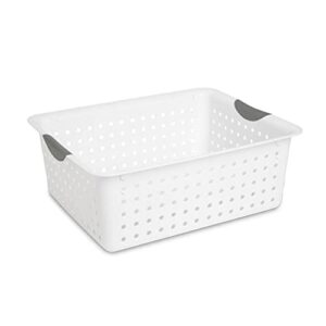 Sterilite Set of Ultra Plastic Storage Baskets with Handles Including 12 Small, 12 Medium, and 6 Large Containers for Home Organization, 30 Count