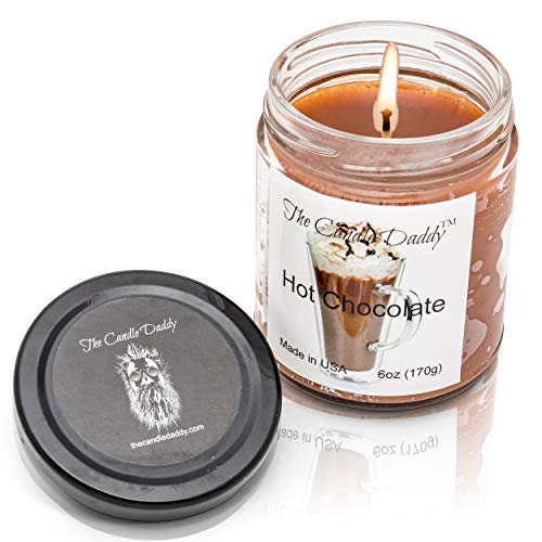 Hot Chocolate Cocoa Candle 6 oz Glass jar - 40 Hour Burn time - Poured in Small batches in The USA