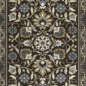 Maples Rugs Florence 2'6 x 3'10 Hallway Entry Kitchen Rugs Non Skid Washable Accent Area Mat [Made in USA], Coffee Brown