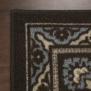 Maples Rugs Florence 2'6 x 3'10 Hallway Entry Kitchen Rugs Non Skid Washable Accent Area Mat [Made in USA], Coffee Brown