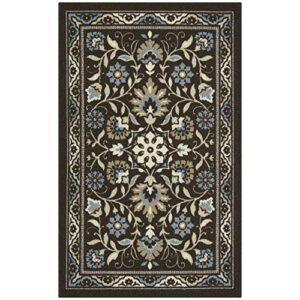 Maples Rugs Florence 2'6 x 3'10 Hallway Entry Kitchen Rugs Non Skid Washable Accent Area Mat [Made in USA], Coffee Brown