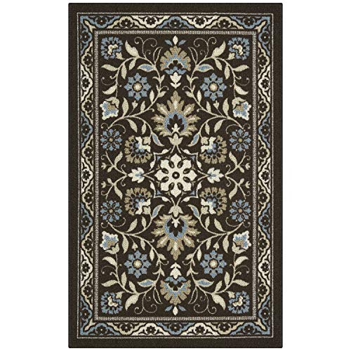 Maples Rugs Florence 2'6 x 3'10 Hallway Entry Kitchen Rugs Non Skid Washable Accent Area Mat [Made in USA], Coffee Brown