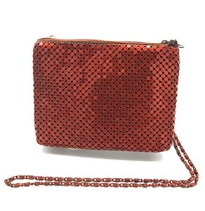 small crossbody clutch evening bags for women vintage mesh purse bag for cocktail party prom wedding banquet copper