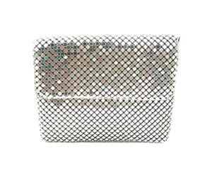 x-small evening clutch metal mesh purse bag for cocktail party prom wedding banquet (silver)