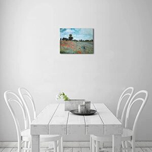 Wieco Art The Poppy Field Near Argenteuil Giclee Canvas Prints Wall Art of Claude Monet Famous Floral Oil Paintings Reproduction Classic Flowers Landscape Pictures Artwork for Bedroom Home Decorations