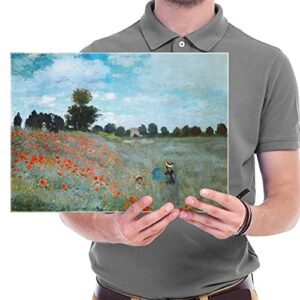 Wieco Art The Poppy Field Near Argenteuil Giclee Canvas Prints Wall Art of Claude Monet Famous Floral Oil Paintings Reproduction Classic Flowers Landscape Pictures Artwork for Bedroom Home Decorations