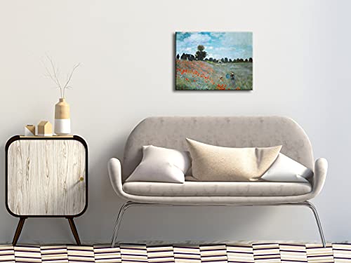 Wieco Art The Poppy Field Near Argenteuil Giclee Canvas Prints Wall Art of Claude Monet Famous Floral Oil Paintings Reproduction Classic Flowers Landscape Pictures Artwork for Bedroom Home Decorations