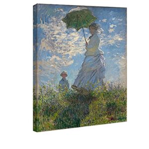 wieco art woman with a parasol madame monet and her son canvas prints wall art of claude monet famous classic oil paintings reproduction people landscape pictures artwork for home office decorations