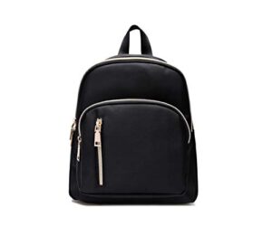 yanaier women mini backpack purse waterproof nylon fashion college bag daypack black