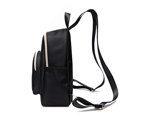 YANAIER Women Mini Backpack Purse Waterproof Nylon Fashion College Bag Daypack Black