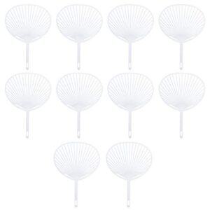 luoem 10pcs japanese fan uchiwa diy kit hand-held fan framework for diy crafts (white)