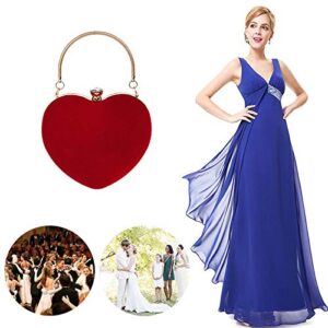 Goclothod Heart Shape Clutch Purse Chain Messenger Shoulder Bag Party Evening Handbag Red