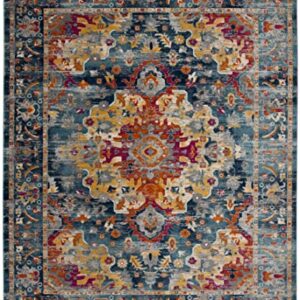 SAFAVIEH Madison Collection 6' x 9' Teal / Fuchsia MAD154L Boho Chic Medallion Non-Shedding Living Room Bedroom Dining Home Office Area Rug