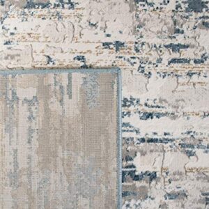 SAFAVIEH Vogue Collection 5'3" x 7'6" Cream / Teal VGE145A Modern Abstract Area Rug