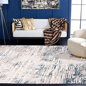 SAFAVIEH Vogue Collection 5'3" x 7'6" Cream / Teal VGE145A Modern Abstract Area Rug