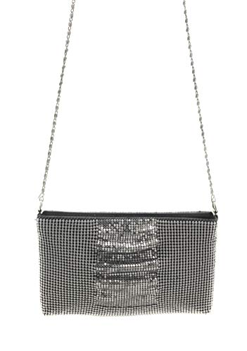 Frewahmesh Women clutch metal mesh evening purse bag for Cocktail Party Prom Wedding Banquet (Gun metal)