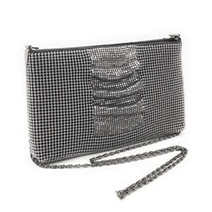 Frewahmesh Women clutch metal mesh evening purse bag for Cocktail Party Prom Wedding Banquet (Gun metal)