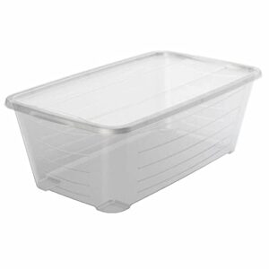 life story 6 qt rectangular clear plastic protective storage shoe box, 24 pack