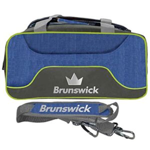 brunswick crown deluxe double tote navy/lime