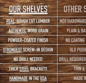 Imperative Décor Floating Wall Shelves Set of 2 - Functional & Rustic Wooden Shelve for Home Furnishing, Bathroom, Kitchen, & Farmhouse - USA Handmade (Light Walnut, 24 Inch Long x 5.5 Inch)