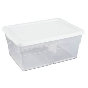 Sterilite 16 Quart Multipurpose Clear Plastic Stacking Storage Container Box with Secure Latching Lid for Home or Office Organization, 60 Pack