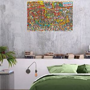 Buyartforless POSTER Where's Waldo? Visual Challange 36x24 Art Print Poster, Multicolor (AQ 241425)y, Living Room