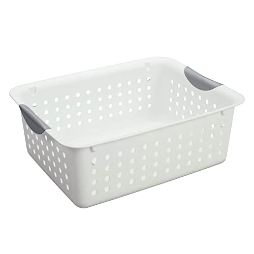 Sterilite 16248006 Medium Ultra Plastic Storage Organizer Basket White (36 Pack)