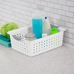 Sterilite 16248006 Medium Ultra Plastic Storage Organizer Basket White (36 Pack)