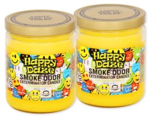 smoke odor exterminator 13oz jar candles (happy daze, 2)