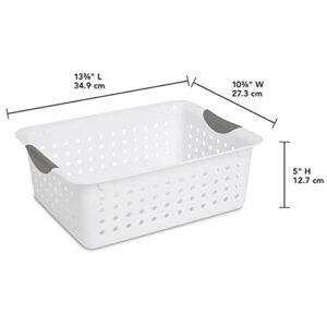 Sterilite 16248006 Medium Ultra Plastic Storage Organizer Basket White (48 Pack)