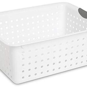 Sterilite Set of Ultra Plastic Storage Bin Baskets with Handles Including 6 Large and 6 Medium Containers for Household Organization, 12 Pack