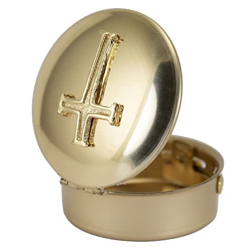 Cathedral Art Metal (Abbey & CA Gift) Polished Brass PYX with Cross/Pill/Keepsake Box