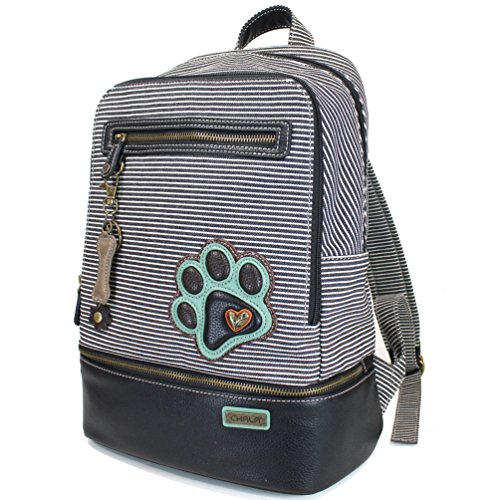 Chala Handbags Paw Print Characters Style Purse Collection - Dog Mom Dog Lover (Teal Paw_ Backpack)