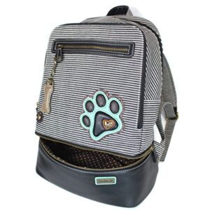 Chala Handbags Paw Print Characters Style Purse Collection - Dog Mom Dog Lover (Teal Paw_ Backpack)