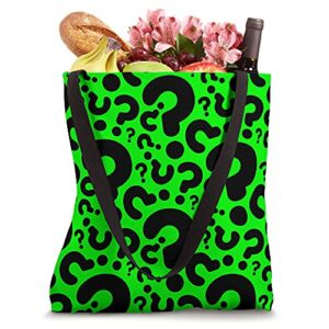 acid green question mark halloween Tote Bag