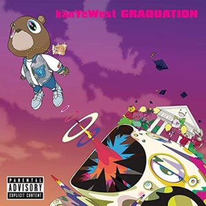 cinemaflix graduation – kanye west – hip-hop/rap album cover poster – measures 12 x 12 inches