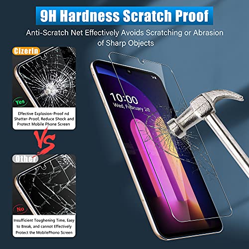Cizerin [2+2 Pack] Tempered Glass Screen Protector for LG V60 ThinQ /5G / 5G UW - and Camera Lens Protector - Anti-fingerprint - Shatter Proof - (Not for The Dual Screen)