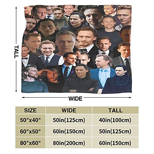 Tom Hiddleston Soft and Comfortable Warm Fleece Blankets Beach Blanket Picnic Blankets Throw Blankets (50"x40")