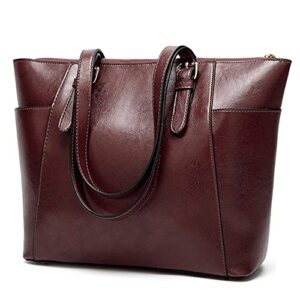 keepop women tote handbag large shoulder bag pu leather satchels work shopper hobo purse ladies crossbody top-handle bag