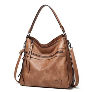 keepop hobo handbags for women large designer shoulder bag pu leather crossbody bag work shopper purse top-handle bag satchel
