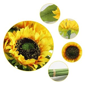 Levana.m Artificial Sunflower 6Pcs Fake Sunflowers Realistic Silk Sunflower Bouquet with Stems for Wedding Decor Baby Shower Arrangement Table Centerpieces Outdoor Indoor Decor