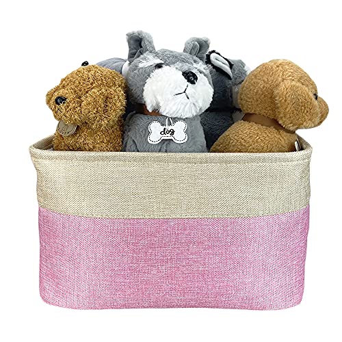 MALIHONG Custom Foldable Storage Basket with Lovely Dog English Springer Spaniel Collapsible Sturdy Fabric Pet Toys Storage Bin Cube with Handles for Organizing Shelf Home Closet, Pink and White