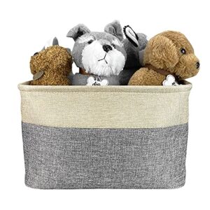 MALIHONG Personalized Foldable Storage Basket with Cute Dog Norwegian Elkhound Collapsible Sturdy Fabric Pet Toys Storage Bin Cube with Handles for Organizing Shelf Home Closet, Grey and White