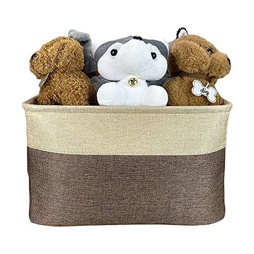 MALIHONG Personalized Foldable Storage Basket with Cute Dog Chihuahua Collapsible Sturdy Fabric Pet Toys Storage Bin Cube with Handles for Organizing Shelf Home Closet, Brown and White