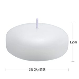 Tuyai (Set of 36) Floating Candles, 3 inch White Dripless Wax Burning Candles, for Weddings, Party, Special Occasions and Home Decorations
